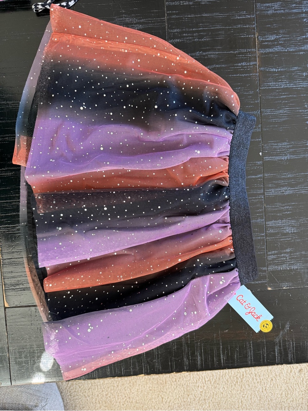 Cat & Jack Purple and Orange Ombre Glitter Tulle Skirt size 8